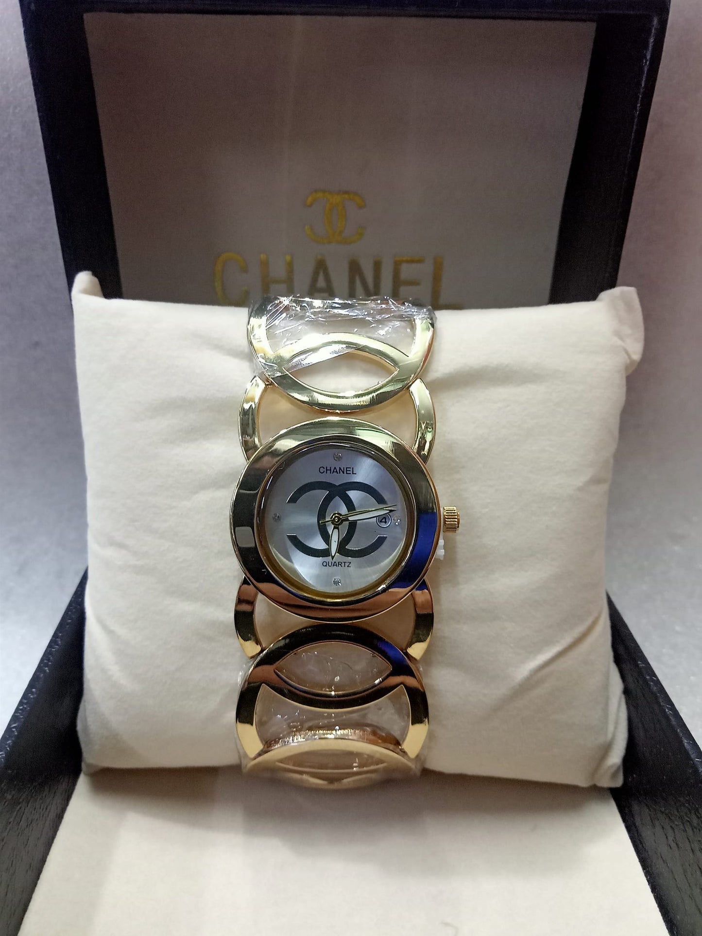 Chanel Chain Strap Watch Gold And Silver For Women
