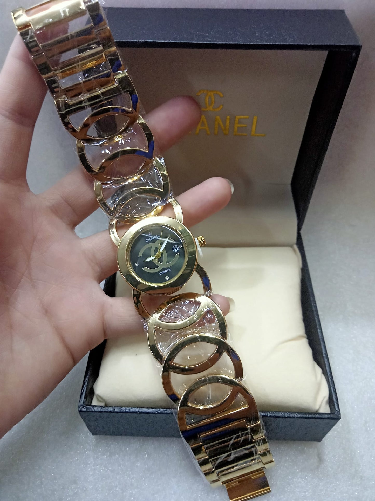 Chanel Chain Strap Watch Gold And Silver For Women