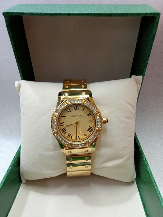 Cartier Gold Watch With Gold For Women