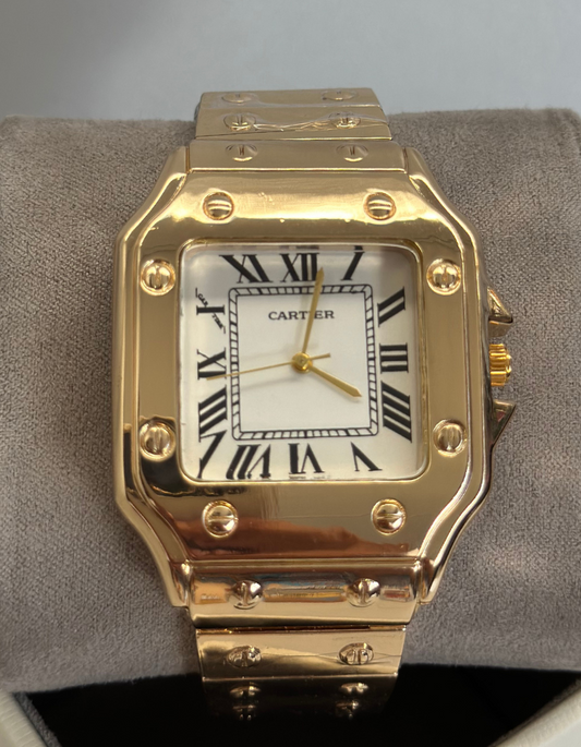 Cartier Gold Watch White Dial for unisex