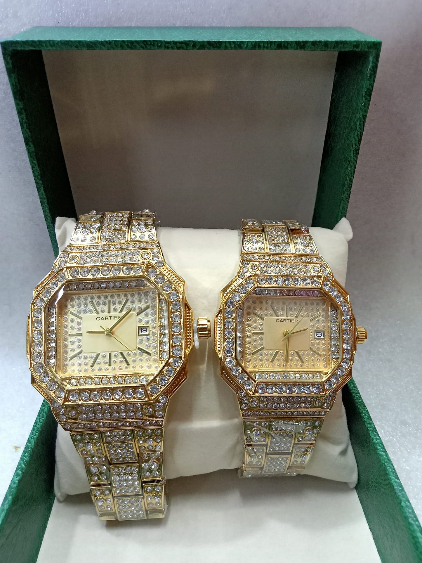 Cartier Iced Out Couple Watch