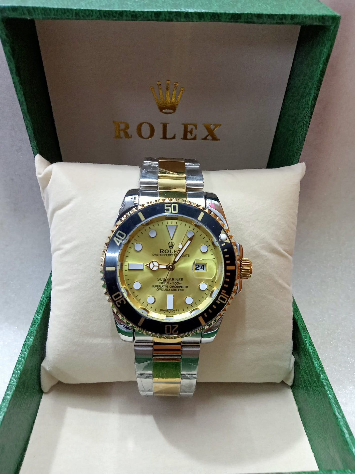 RLX Rotatable Bezel Two-Tone Watch for Men