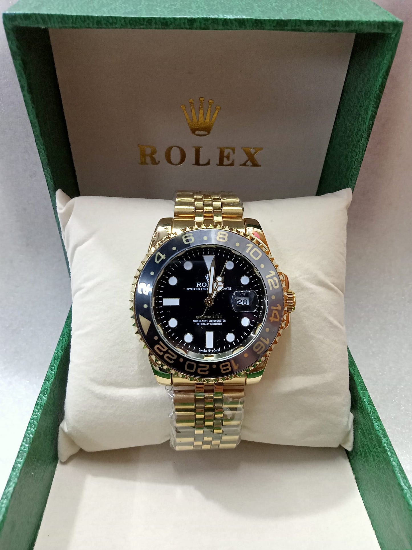 RLX Rotatable Bezel Gold Watch for Men