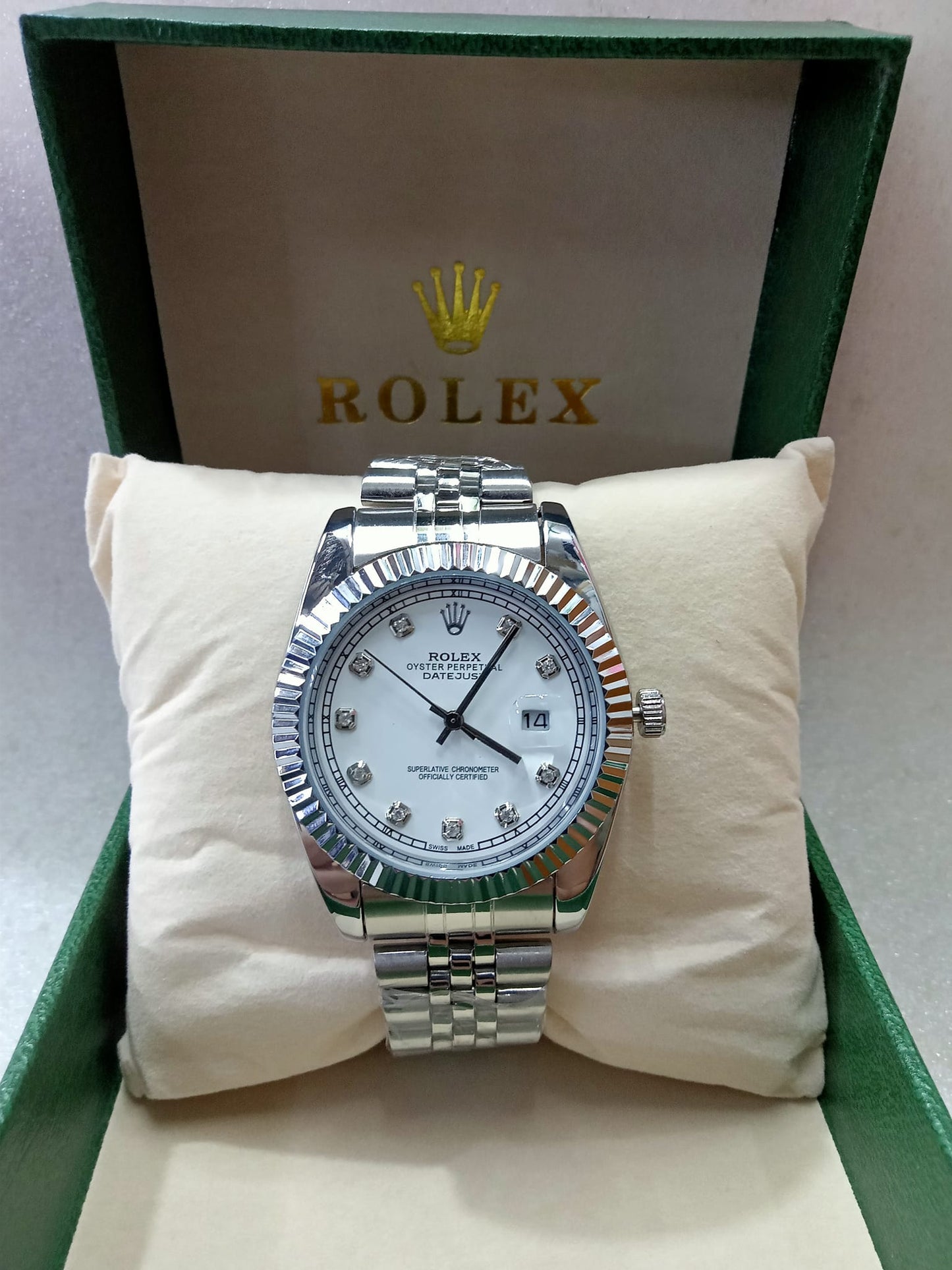 Rolex Datejust Open Back Silver Watch for Men