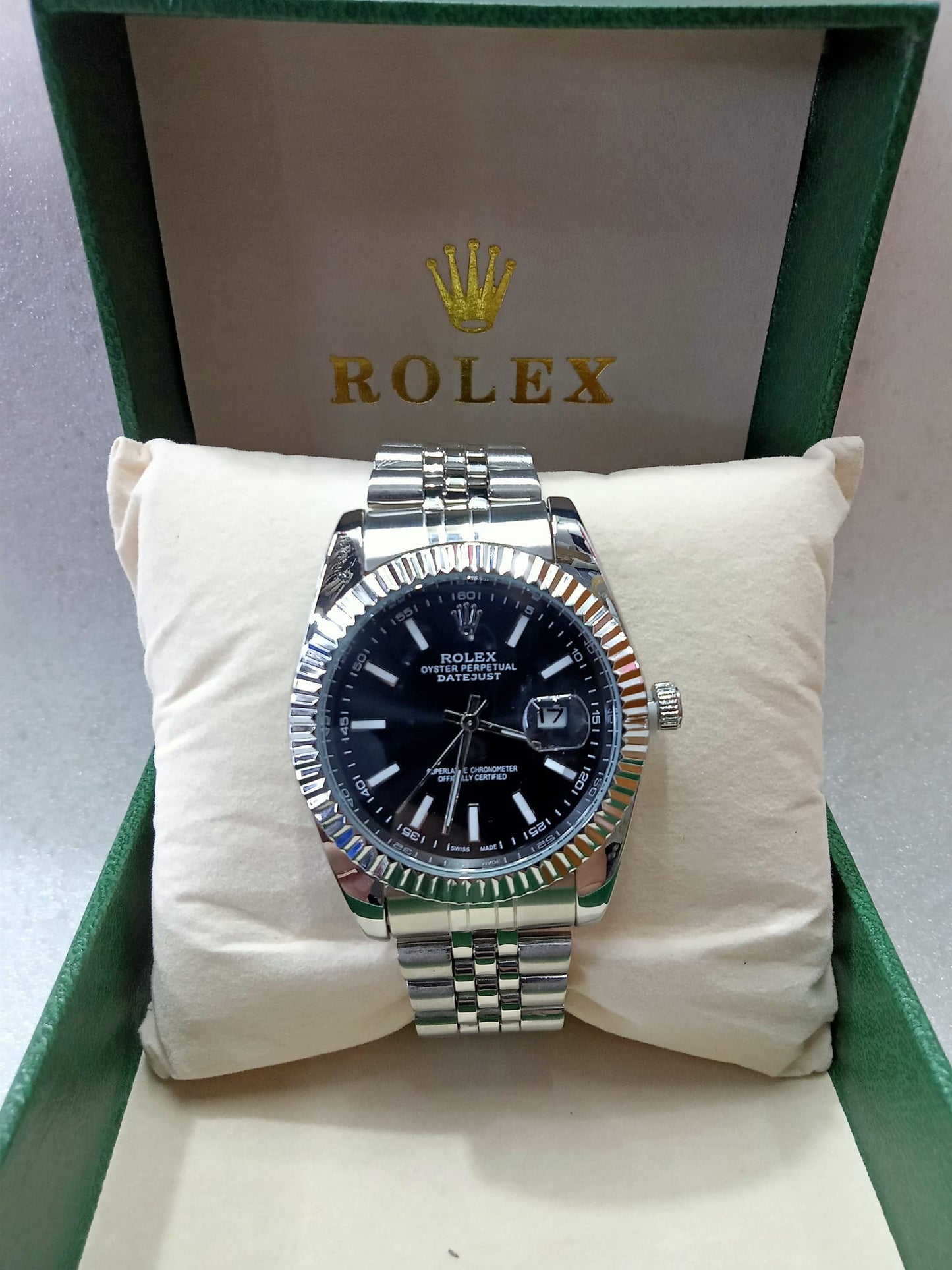 Rolex Datejust Open Back Silver Watch for Men