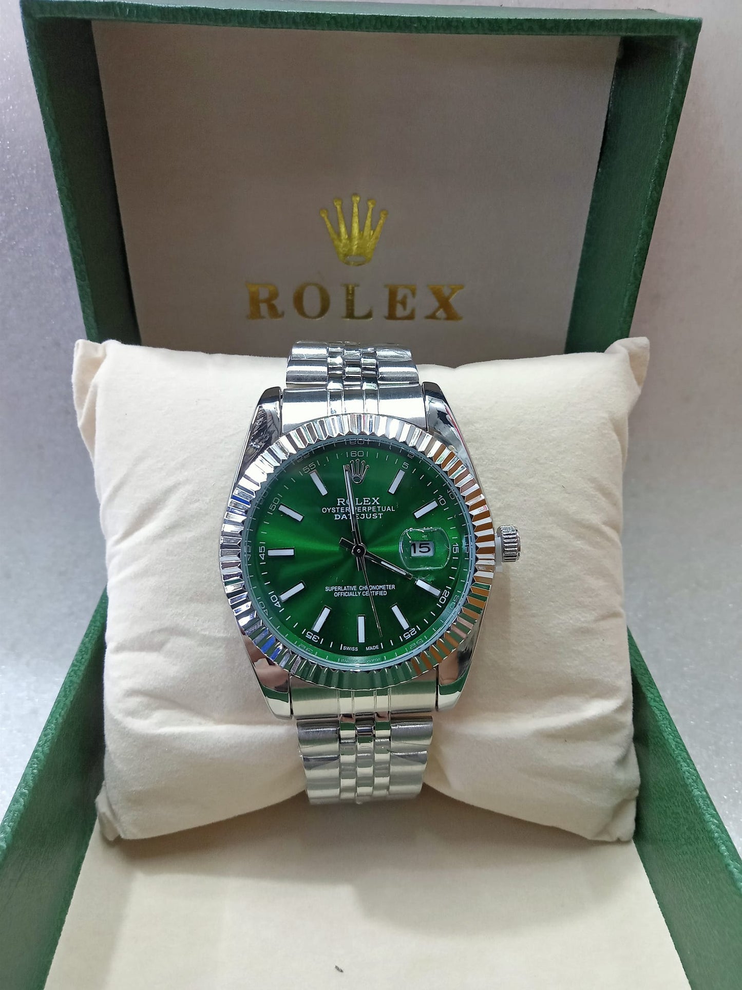 Rolex Datejust Open Back Silver Watch for Men
