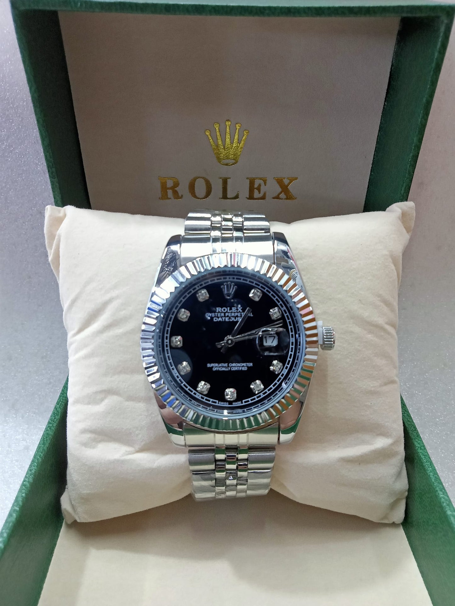 Rolex Datejust Open Back Silver Watch for Men
