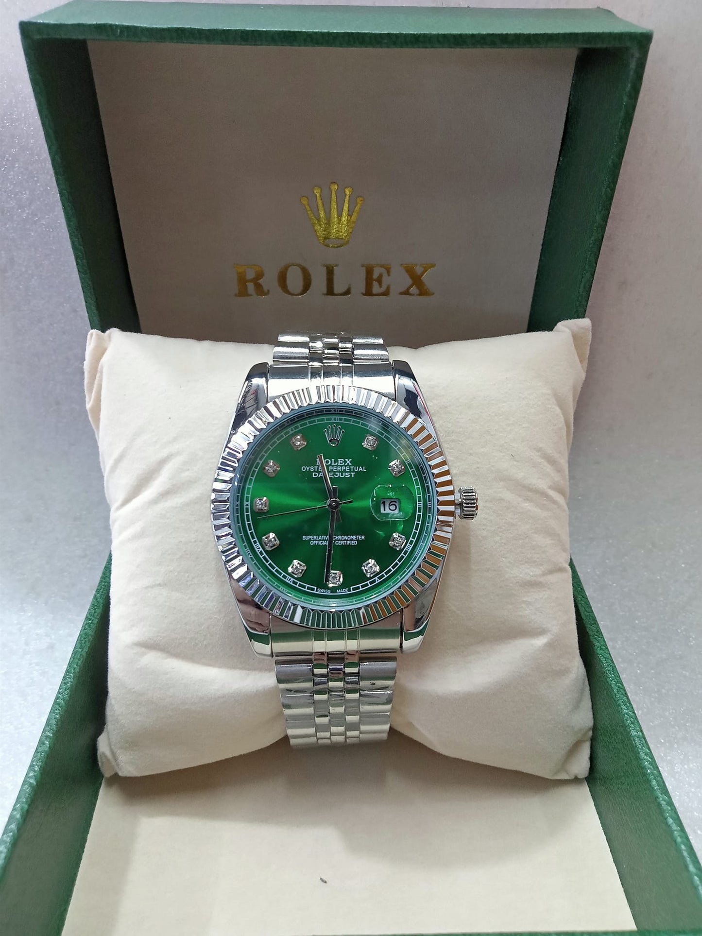 Rolex Datejust Open Back Silver Watch for Men
