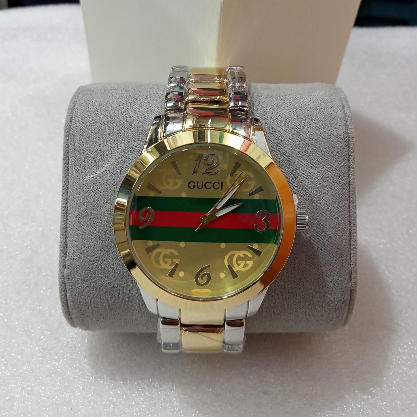 Gucci Printed Dial Gold Watch for Women