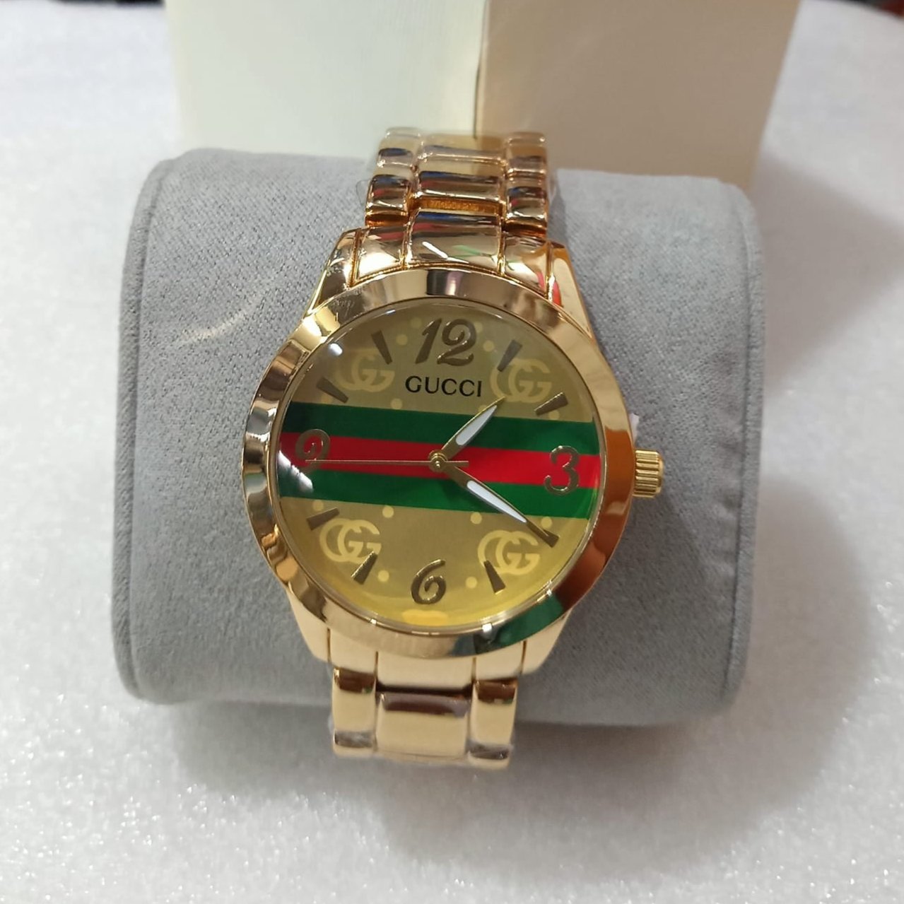 Gucci Printed Dial Gold Watch for Women