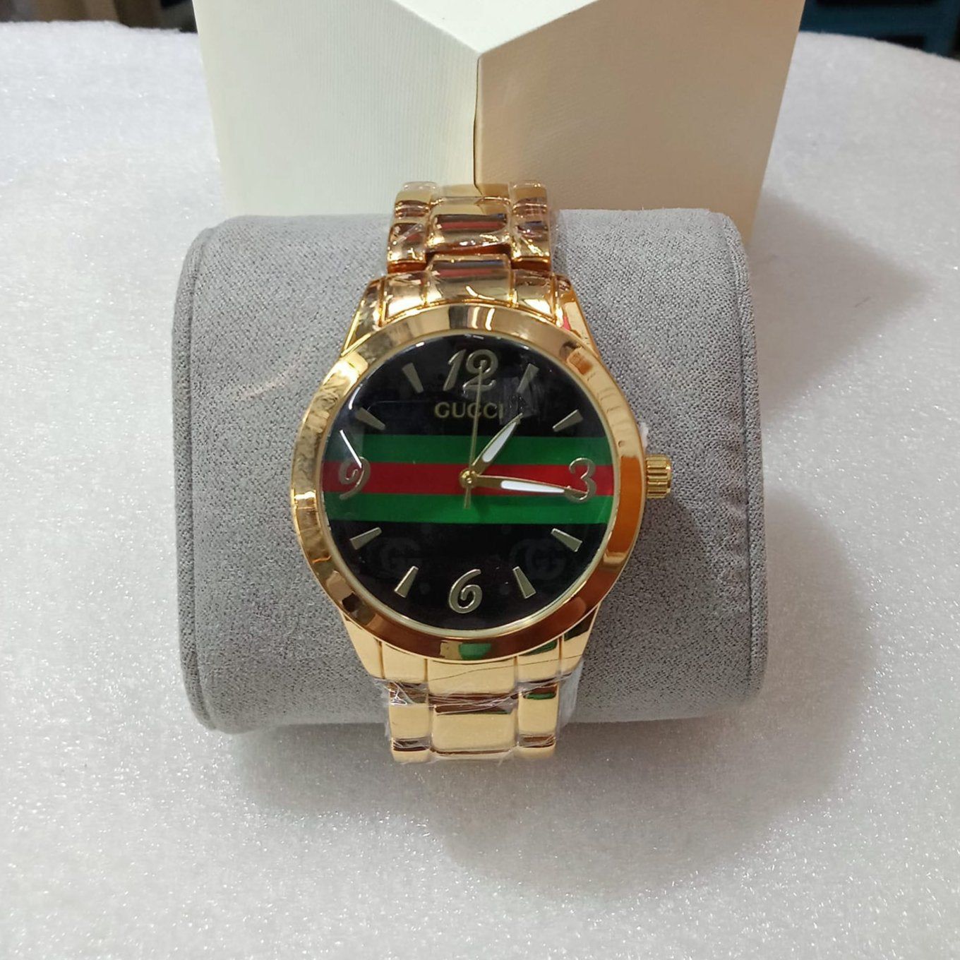 Gucci Printed Dial Gold Watch for Women