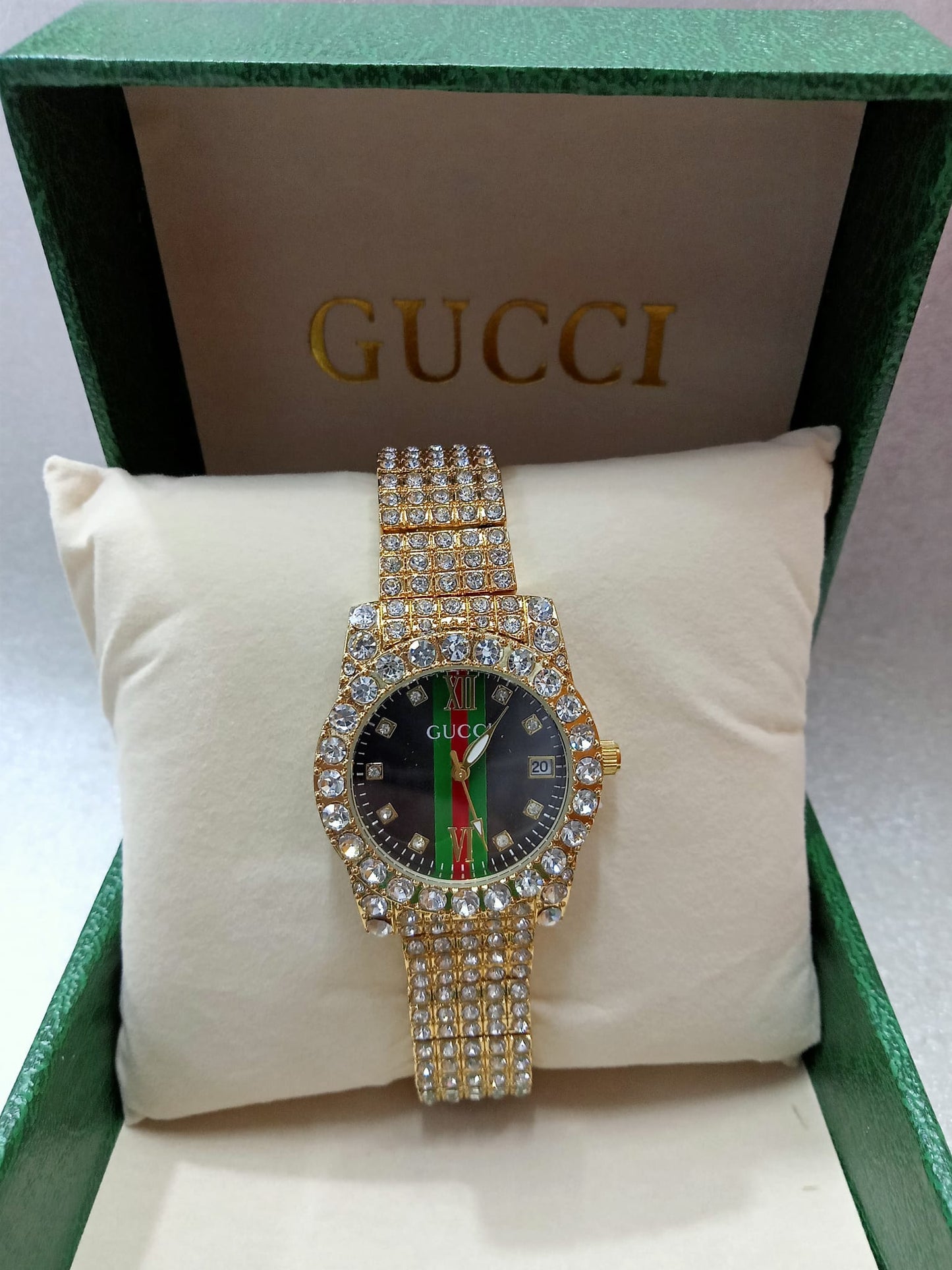 Gucci Gold Watch With Diamond For Women