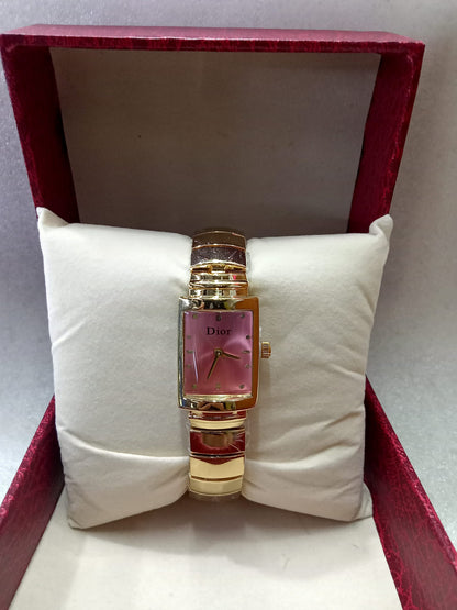Dior Square Dial Gold Watch For Women
