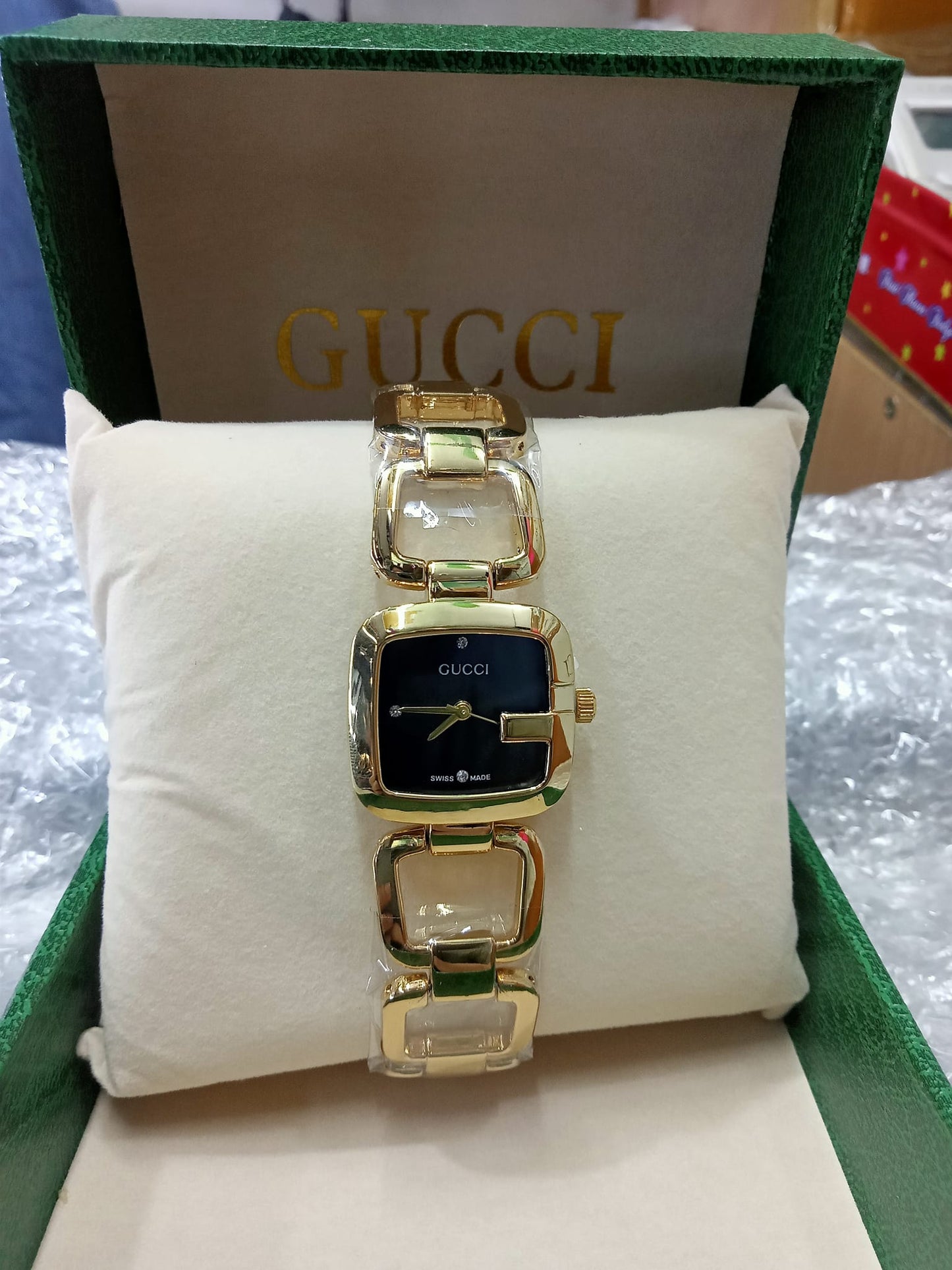 Gucci Square Dial Gold Watch For Women