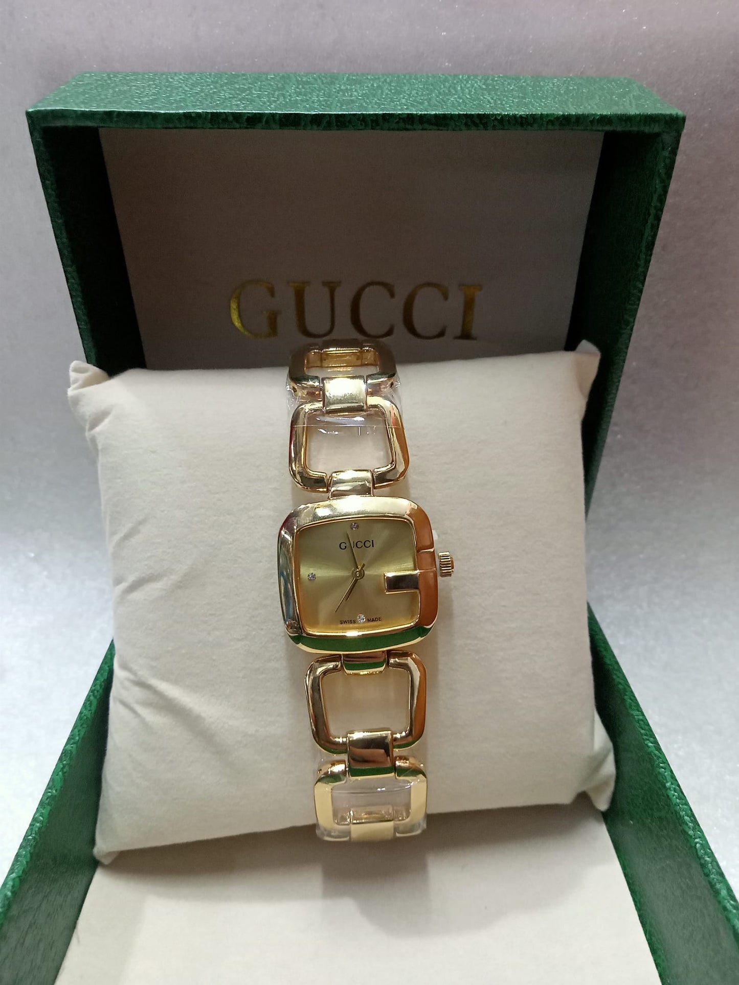 Gucci Square Dial Gold Watch For Women