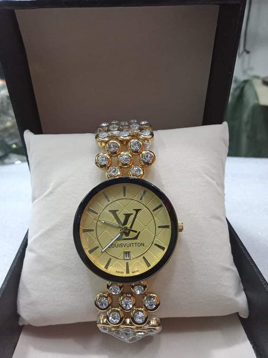 Louis Vuitton Watch With Diamond Strap