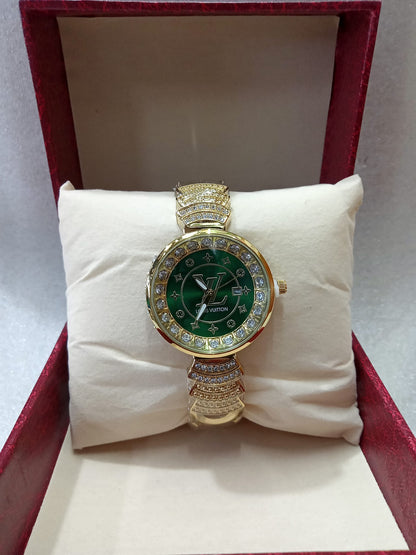 Louis Vuitton Diamond Gold Watch For Women