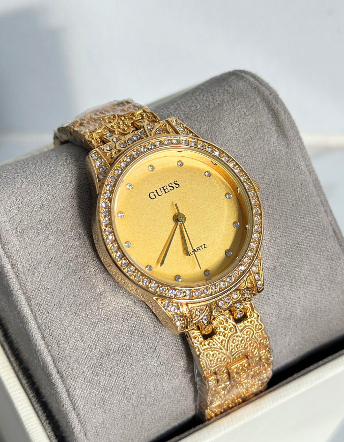 Guess Gold Watch for Women with Stone