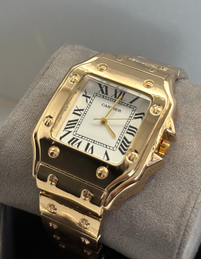 Cartier Gold Watch White Dial for unisex