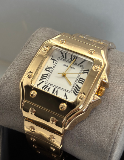Cartier Gold Watch White Dial for unisex
