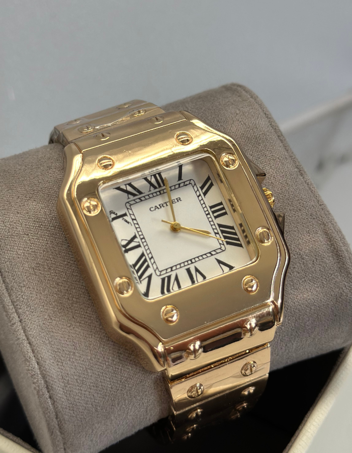 Cartier Gold Watch White Dial for unisex