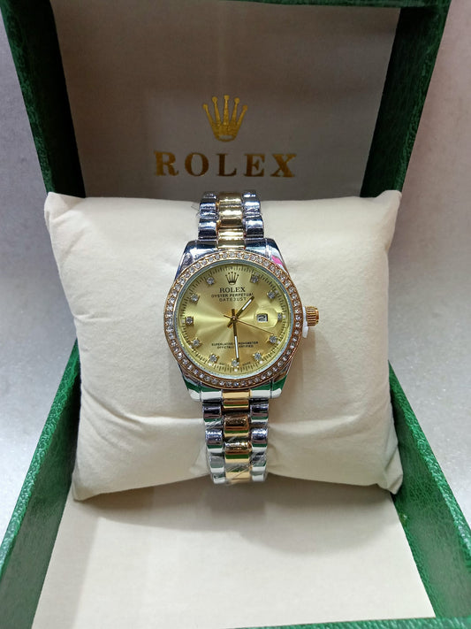 Rolex Big Face Silver And Gold