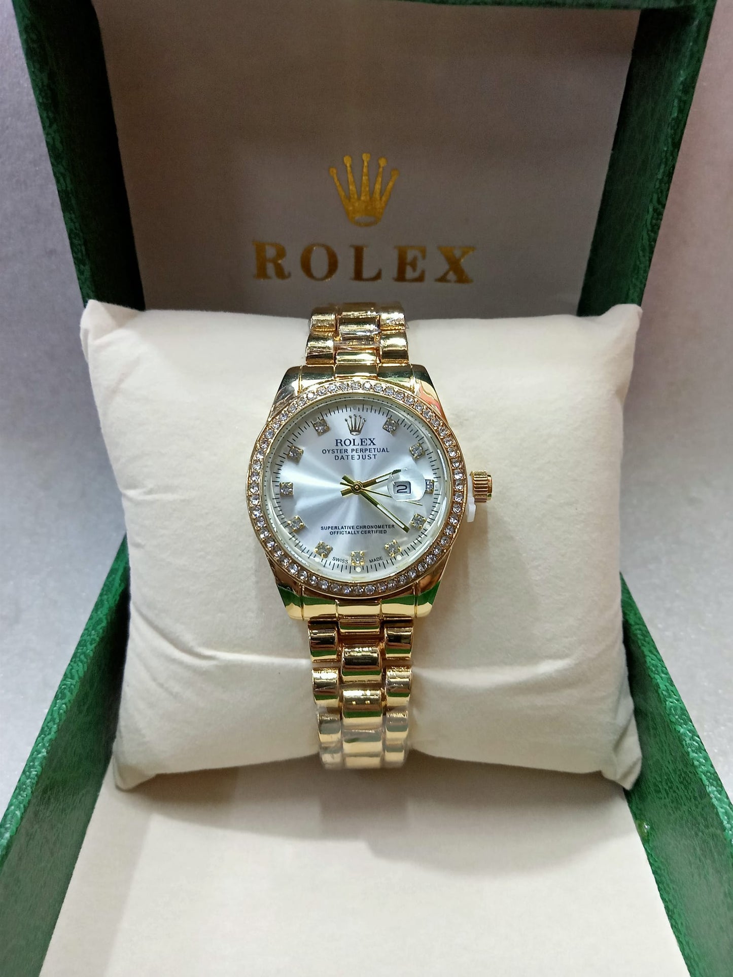 Rolex Big Face Silver And Gold