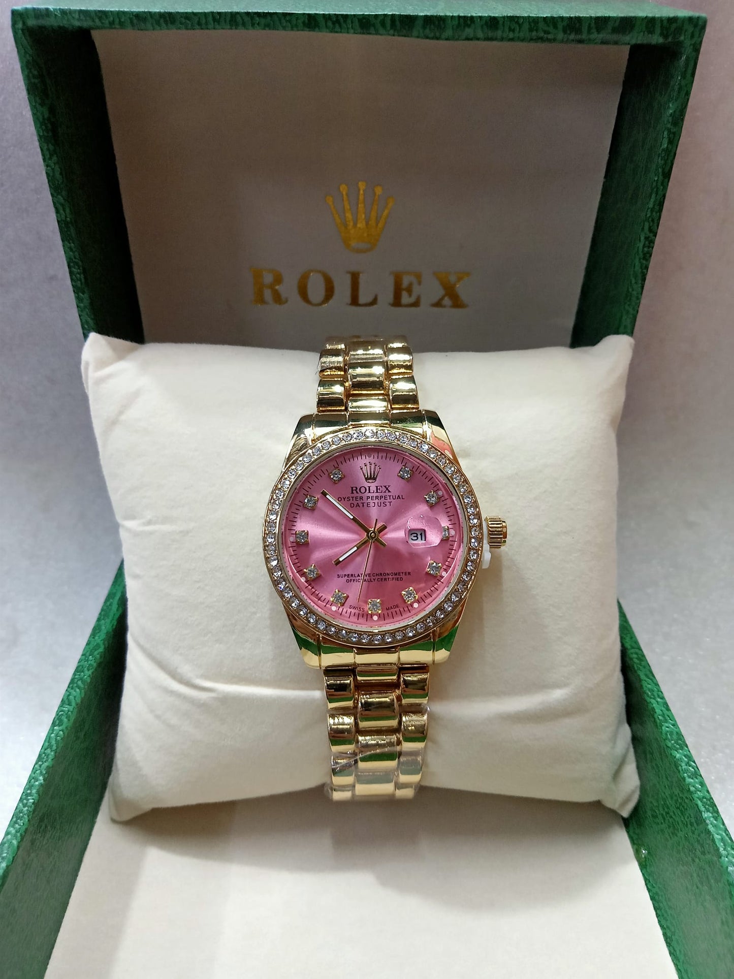 Rolex Big Face Silver And Gold