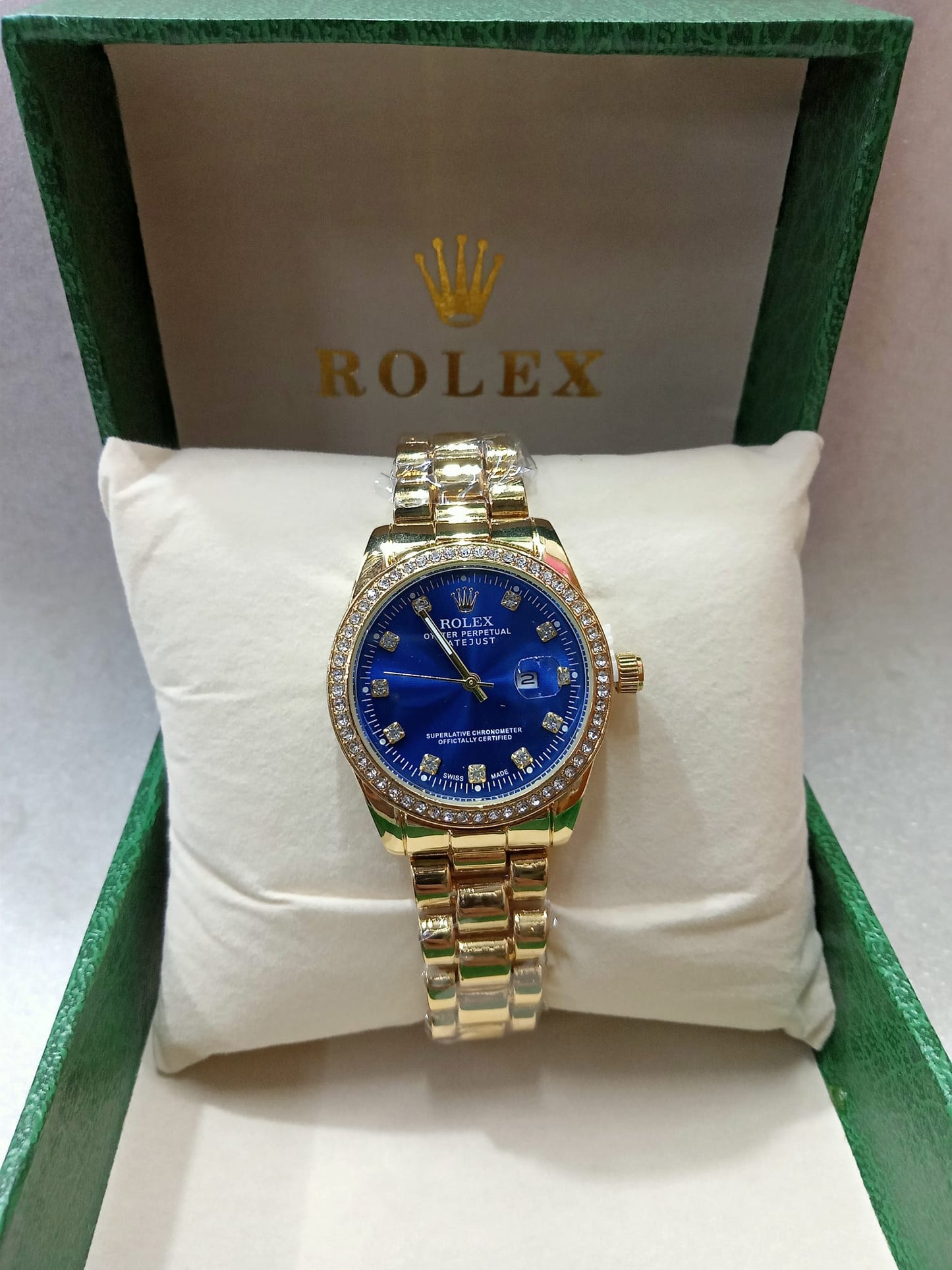 Rolex Big Face Silver And Gold