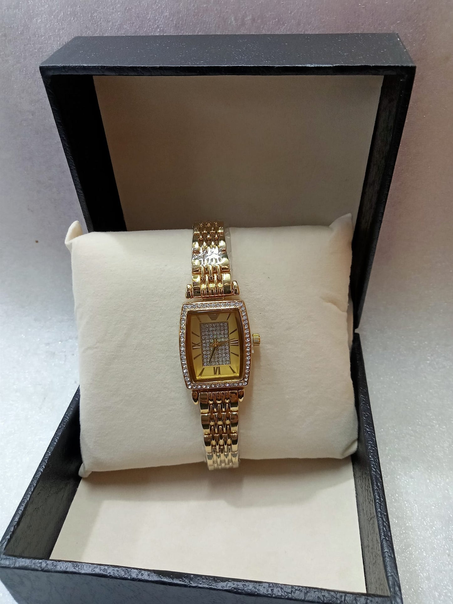Square Face Gold Watch for Women