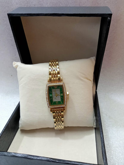 Square Face Gold Watch for Women