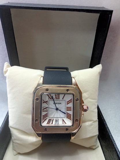 Cartier Watch for Men Rubber Strap