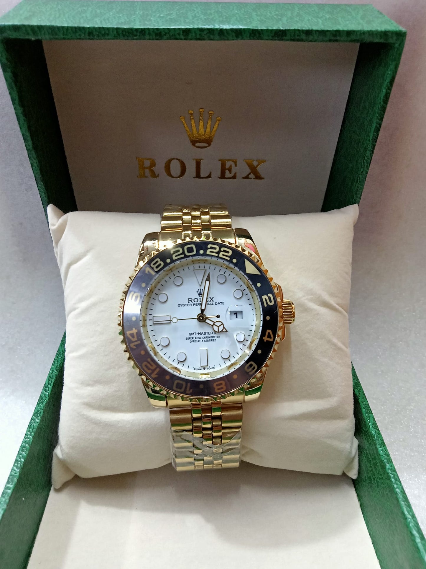 RLX Rotatable Bezel Gold Watch for Men