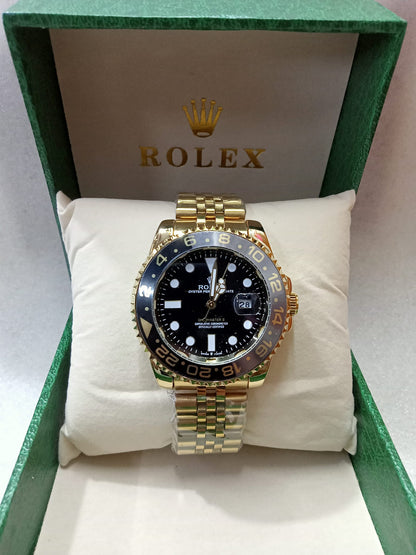 RLX Rotatable Bezel Gold Watch for Men