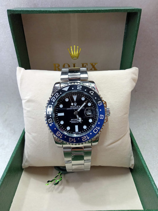RLX Rotatable Bezel Silver Watch for Men