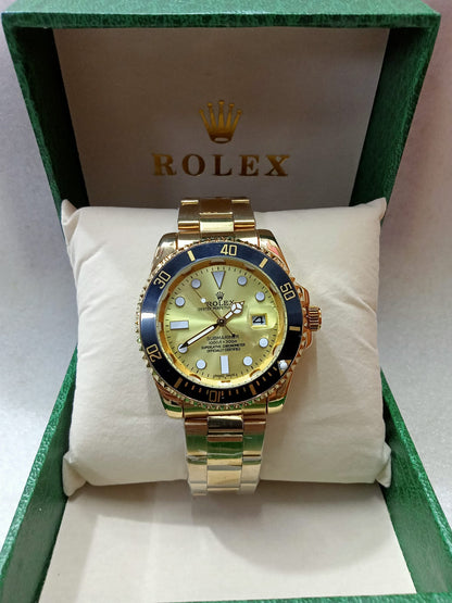 RLX Rotatable Bezel Gold Watch for Men