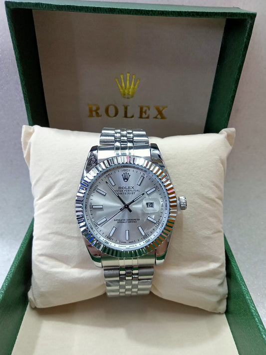 Rolex Datejust Open Back Silver Watch for Men