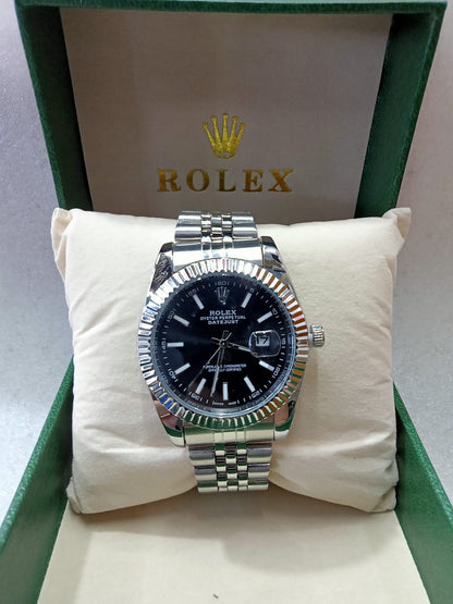 Rolex Datejust Open Back Silver Watch for Men