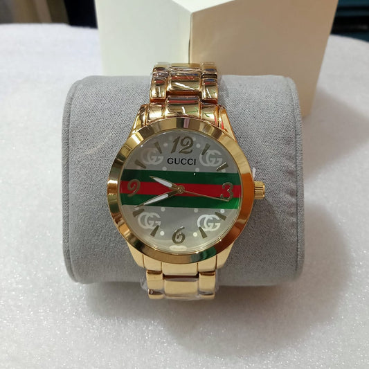 Gucci Printed Dial Gold Watch for Women