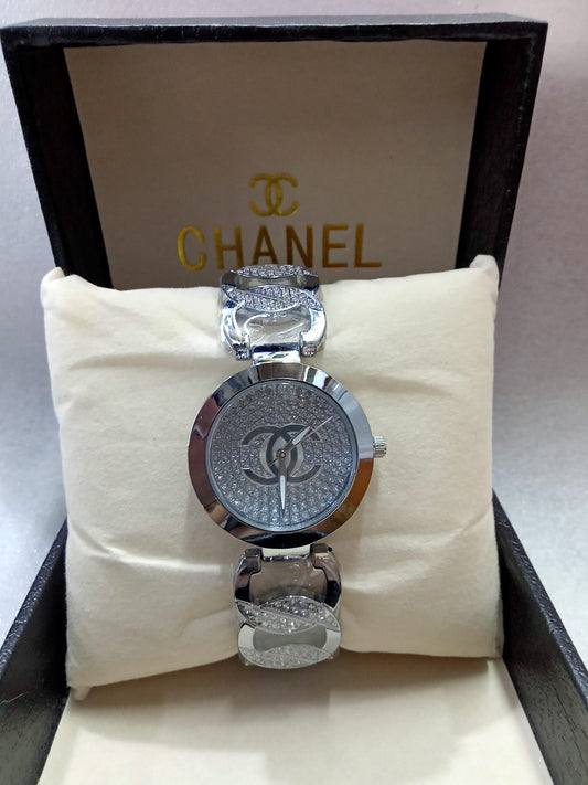 Chanel Chain Strap Watch With Diamonds