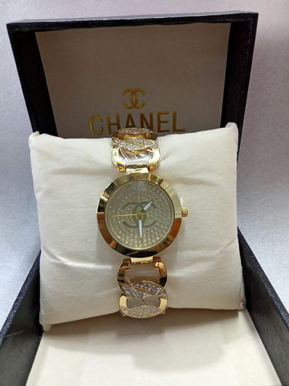 Chanel Chain Strap Watch With Diamonds