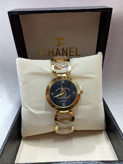 Chanel Chain Strap Watch With Diamonds