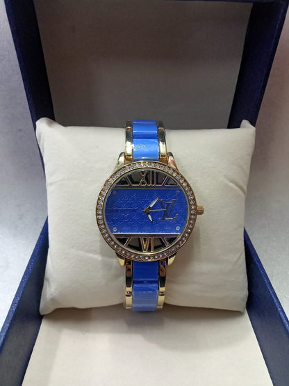 Louis Vuitton Big Face Watch With Diamond Studs