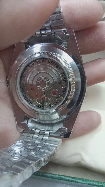 Rolex Datejust Open Back Silver Watch for Men